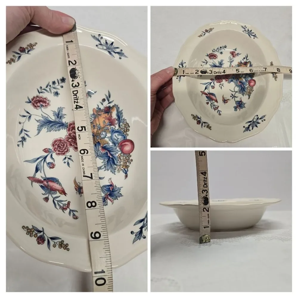 Wedgwood Williamsburg Potpourri Floral Oval Vegetable Serving Bowl NK510